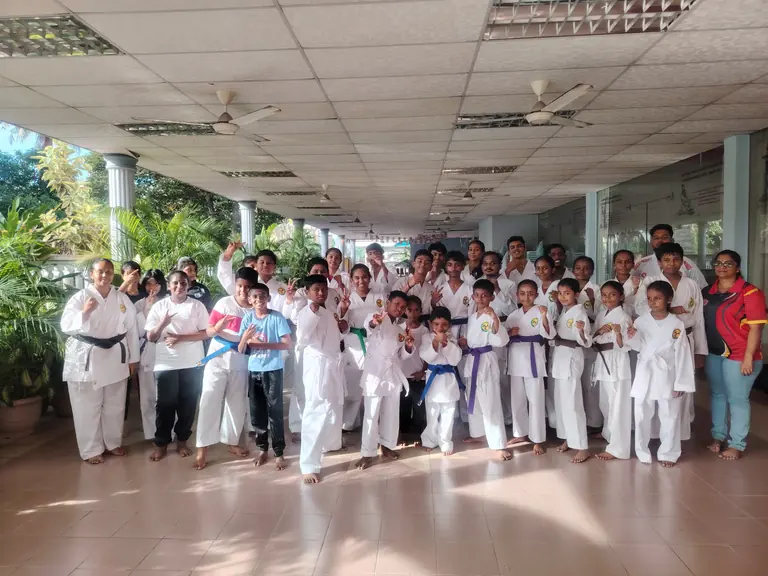 Karate class group photo